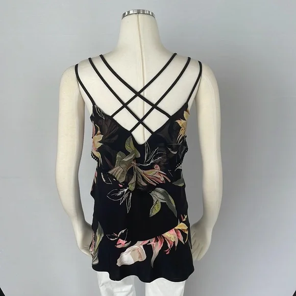 WHBM Tiered Floral Print tank top X Small - Picture 9 of 11